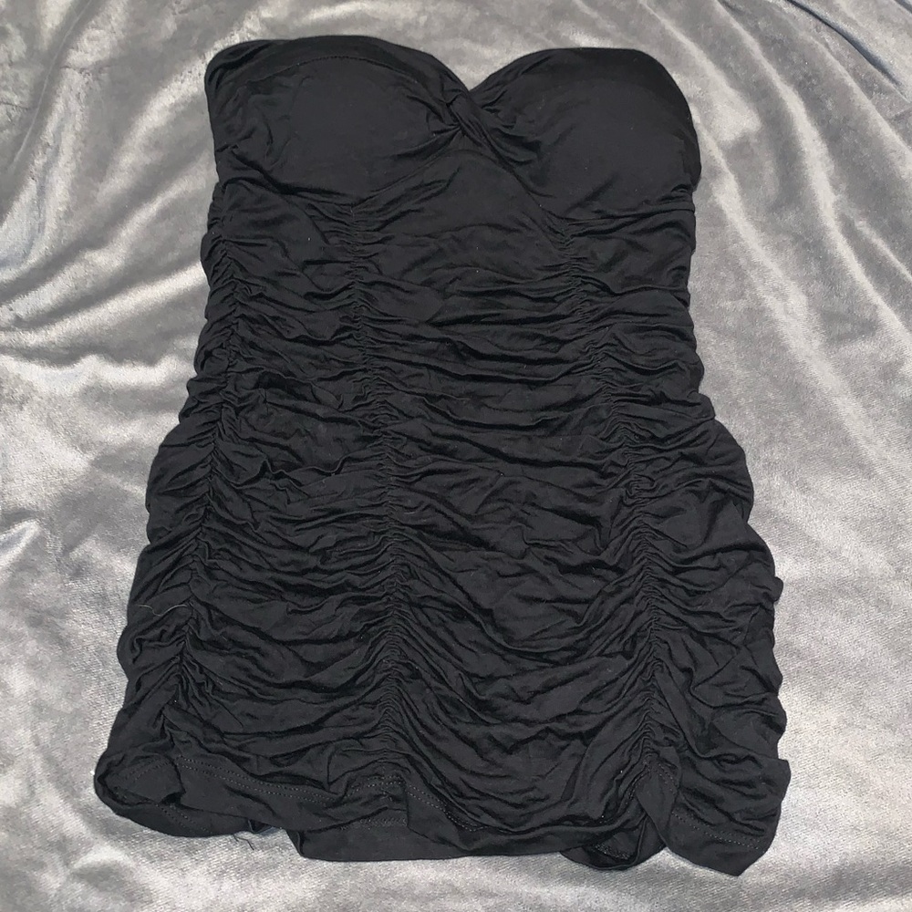 Black strapless kismet top